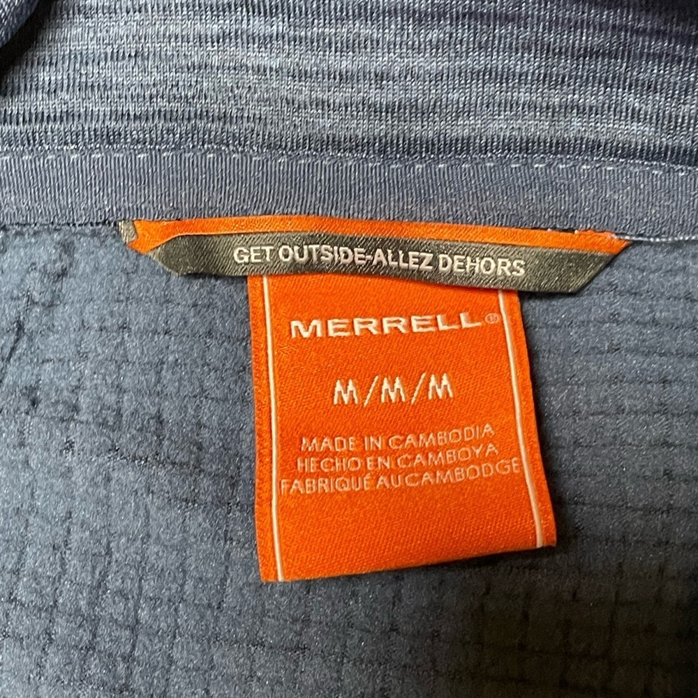 MERRELL Men's Blue Quarter-Zip Pullover Size: Medium - Picture 2 of 8